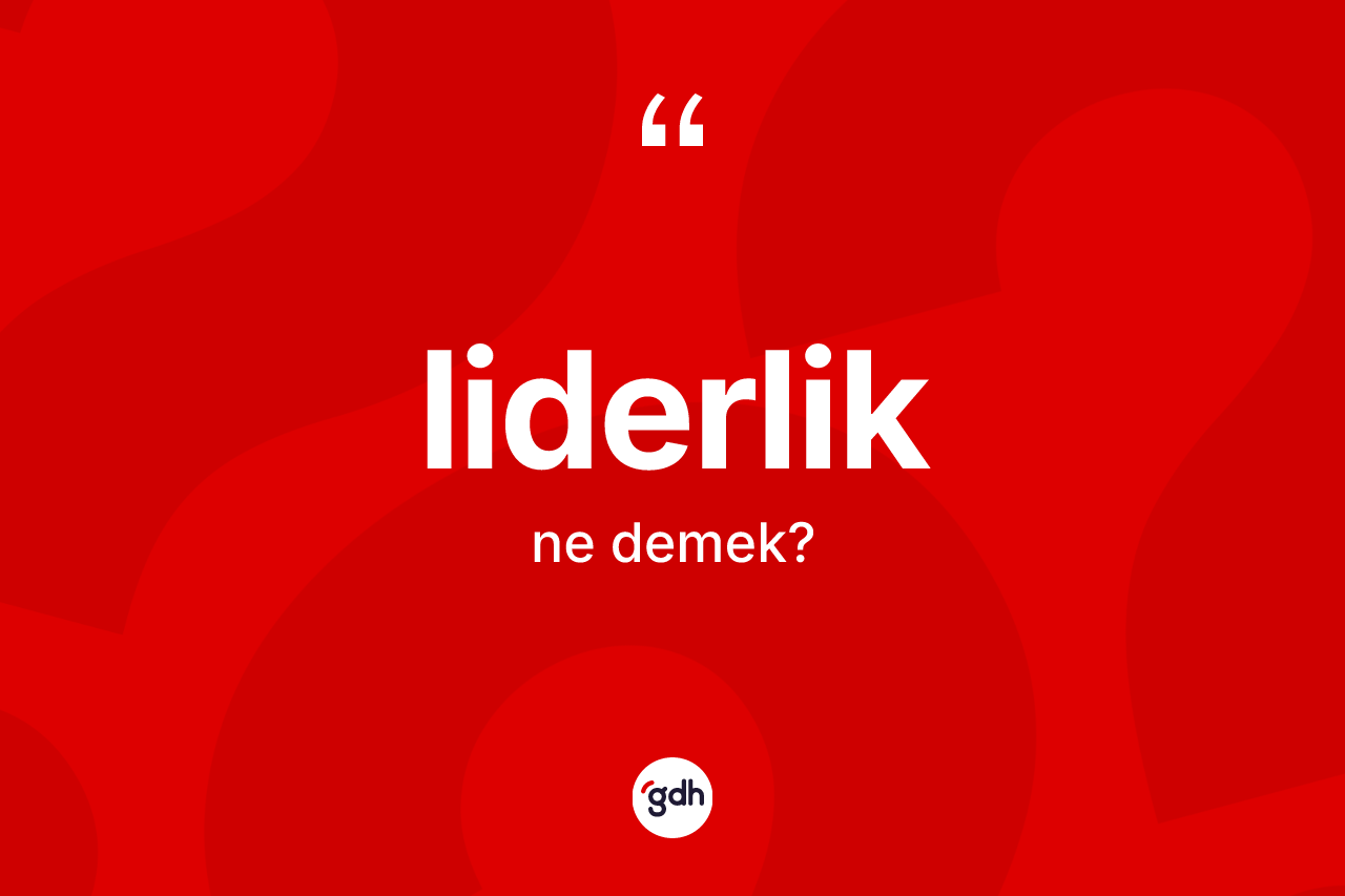 Liderlik kelimesi ne demek?