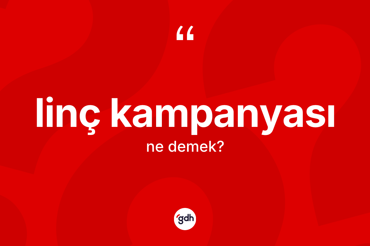 Linç kampanyası  kelimesinin sözlükteki tanımı nedir?