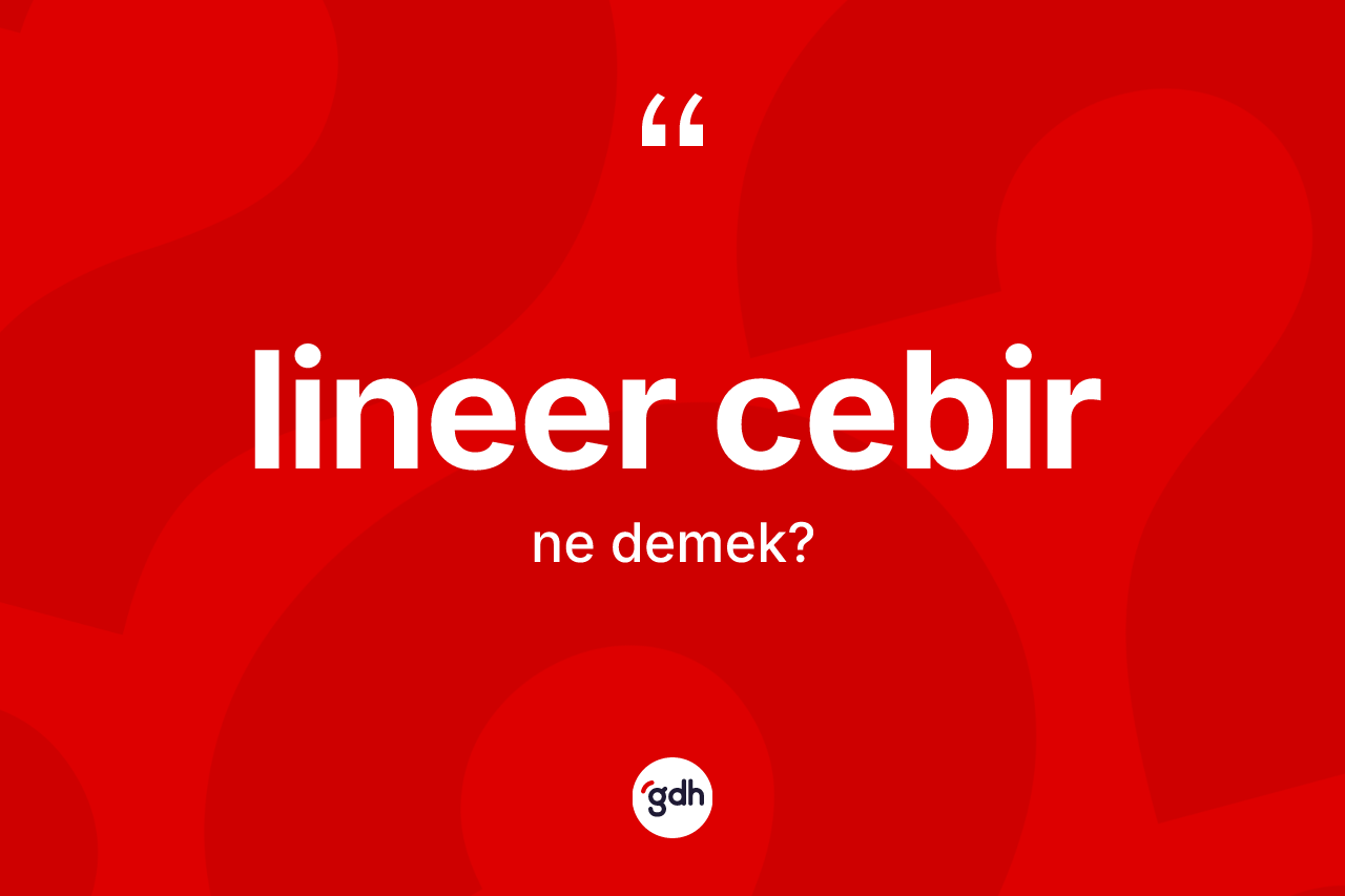 Lineer cebir  ne demek?