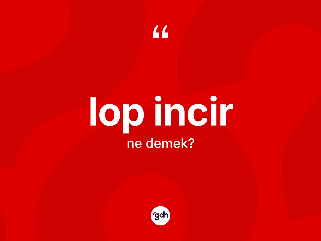 Lop incir kelimesinin tanımı nedir? Lop incirin TDK'ya göre anlamı nedir?