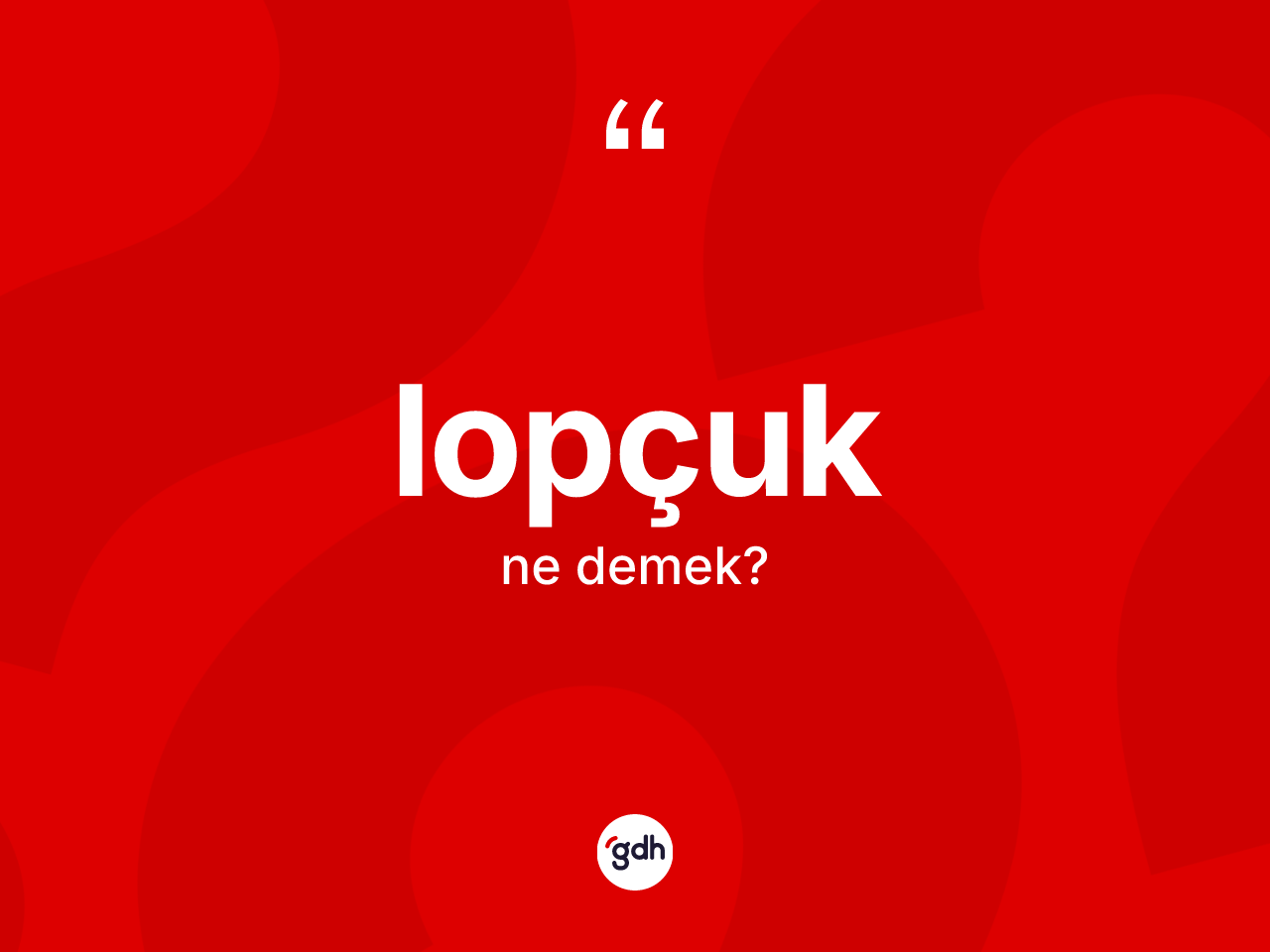 Lopçuk ne anlama gelir? Lopçuğun sözlükteki anlamı nedir?