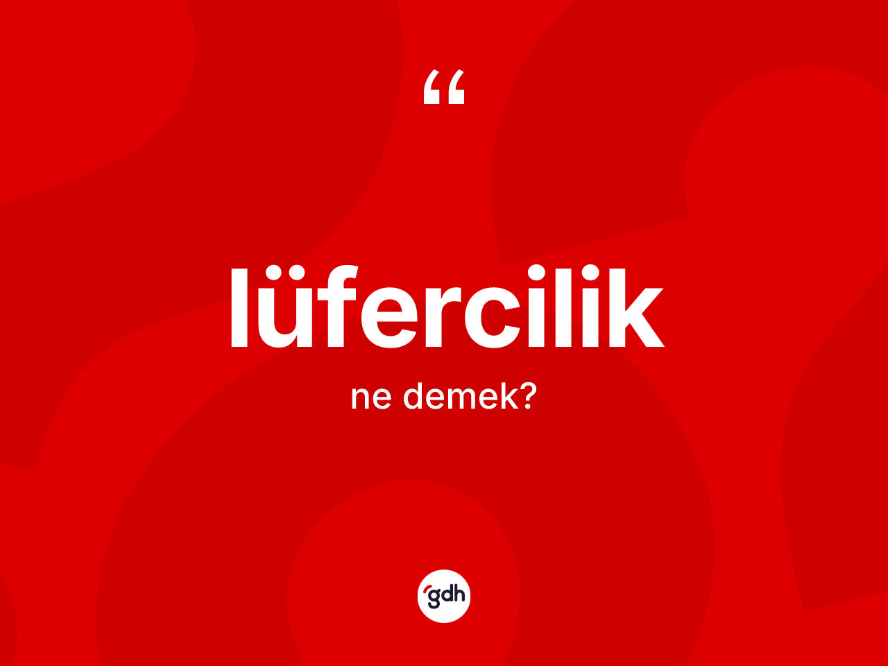 Lüfercilik kelimesinin anlamı nedir? Lüfercilik kelimesinin TDK anlamı nedir?