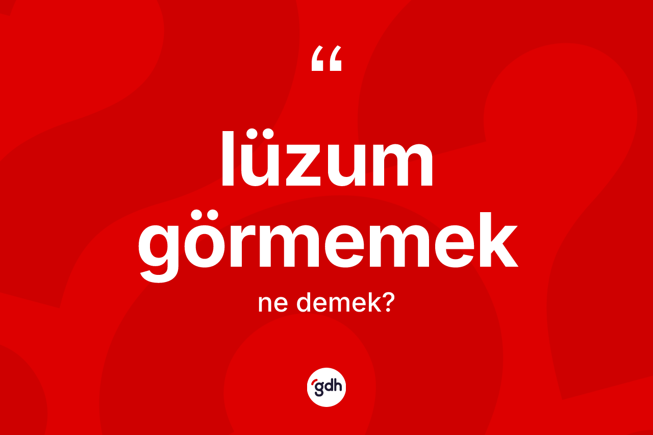 Lüzum görmemek sözü ne demektir? Lüzum görmemek ifadesinin TDK anlamı nedir?