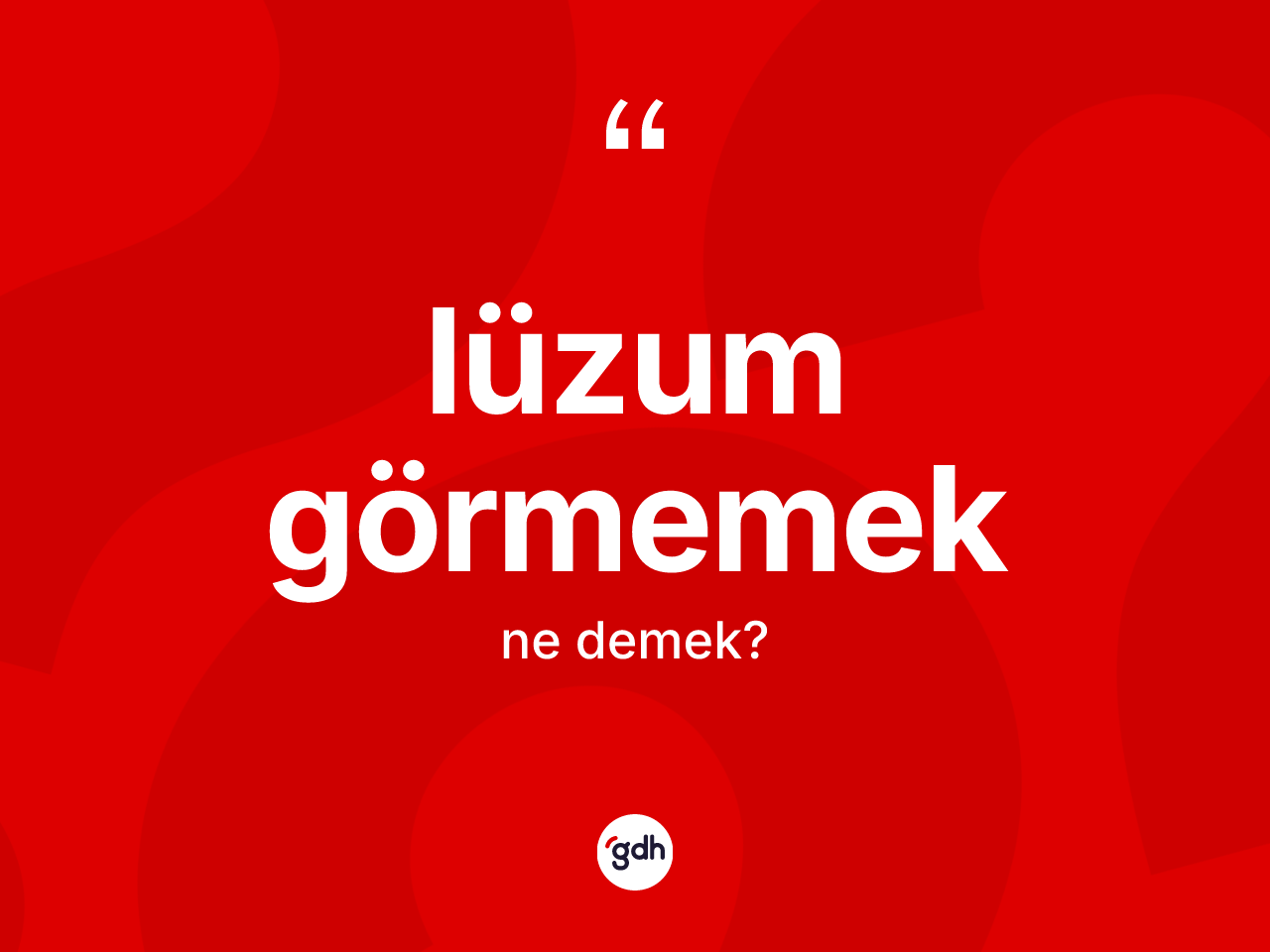 Lüzum görmemek sözü ne demektir? Lüzum görmemek ifadesinin TDK anlamı nedir?