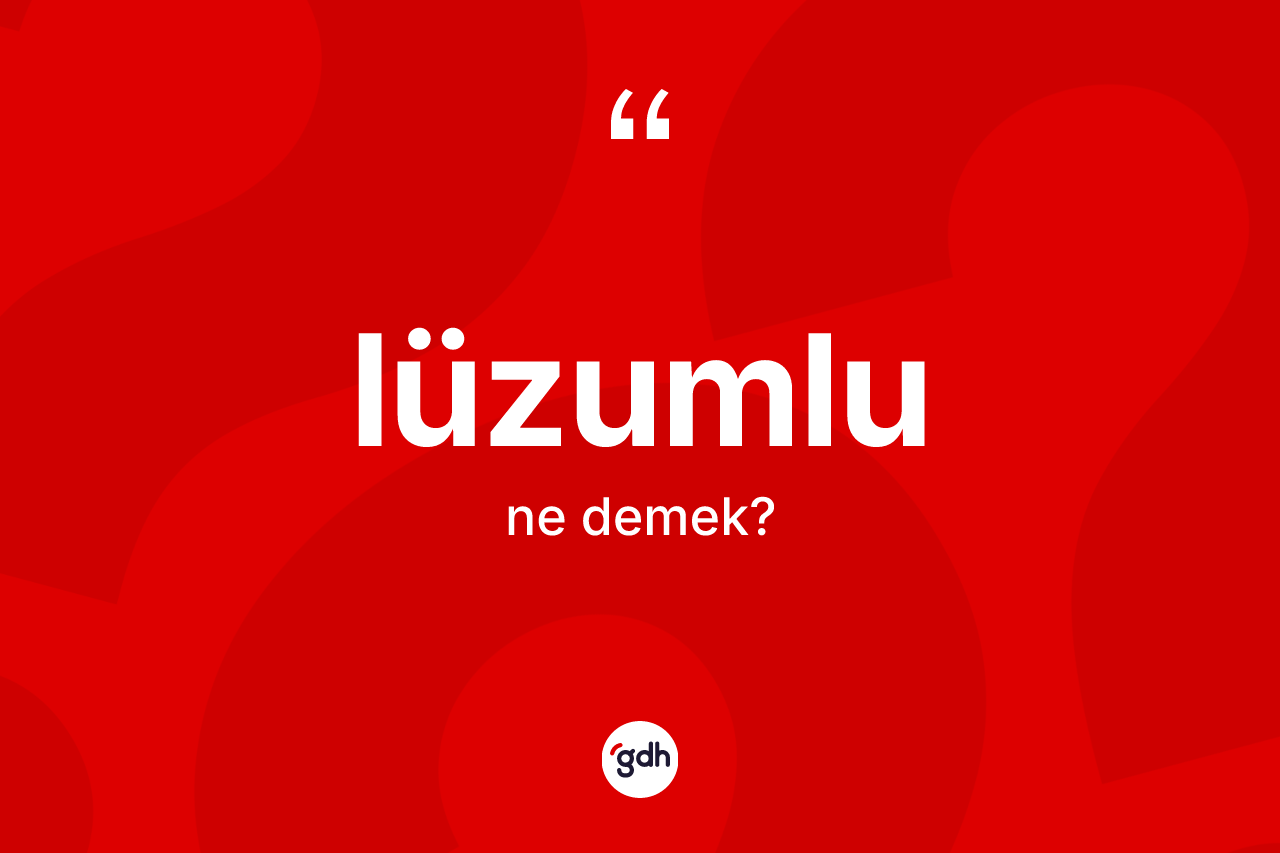 Lüzumlu ne anlama gelir? Lüzumlu kelimesinin TDK'ya göre açıklaması nedir?