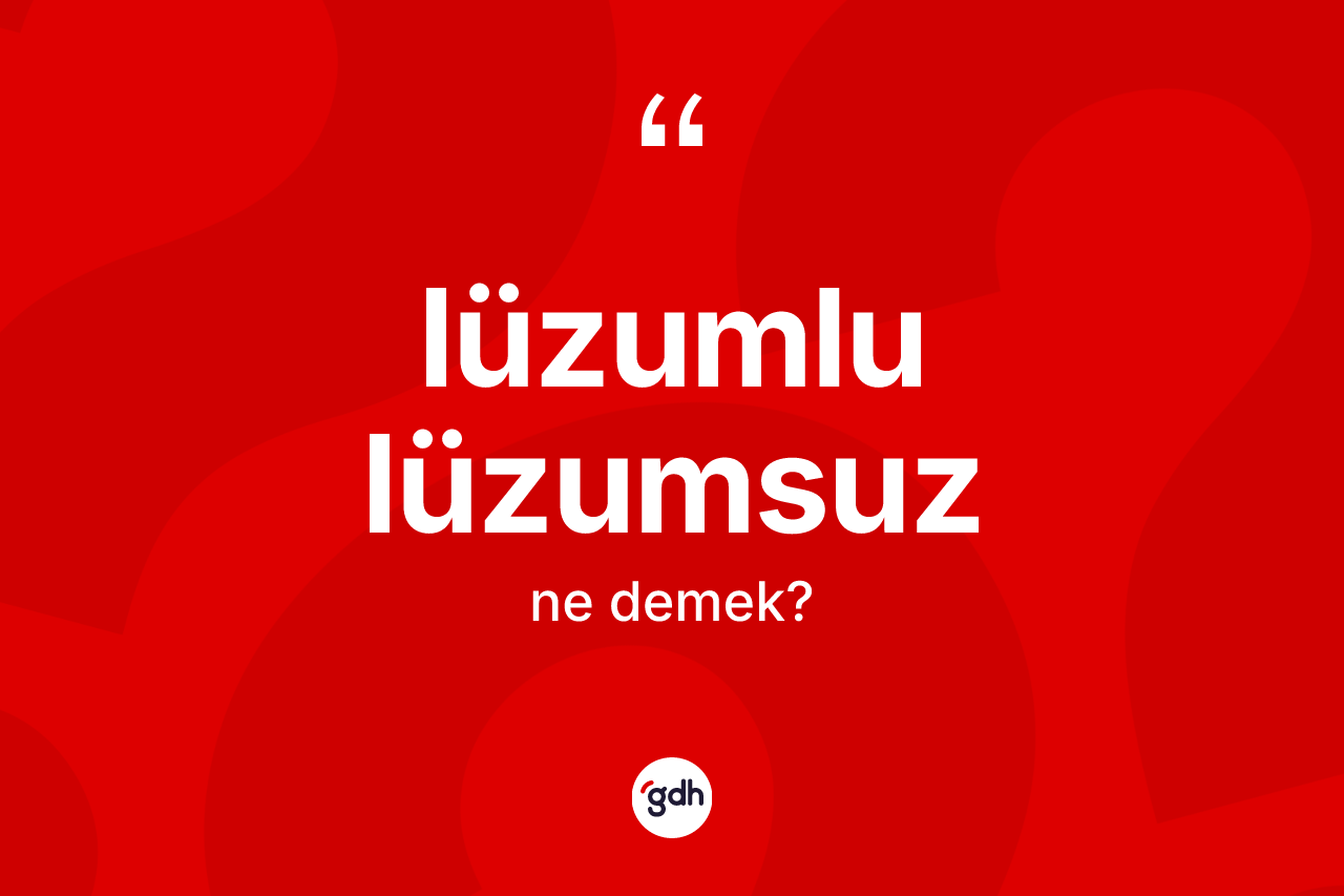 Lüzumlu lüzumsuz ne anlama gelir?