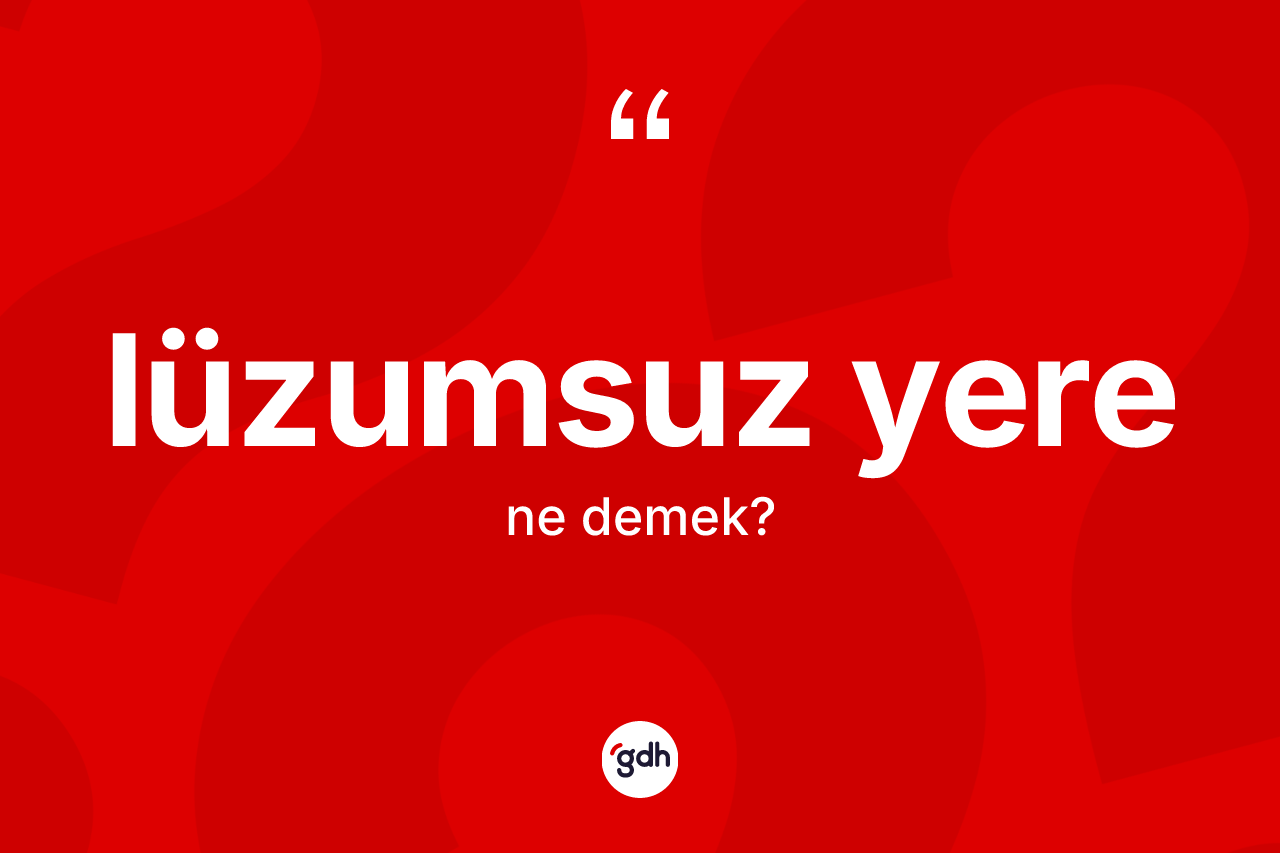 Lüzumsuz yere kelimesinin anlamı nedir? Lüzumsuz yere kelimesinin özellikleri nelerdir?