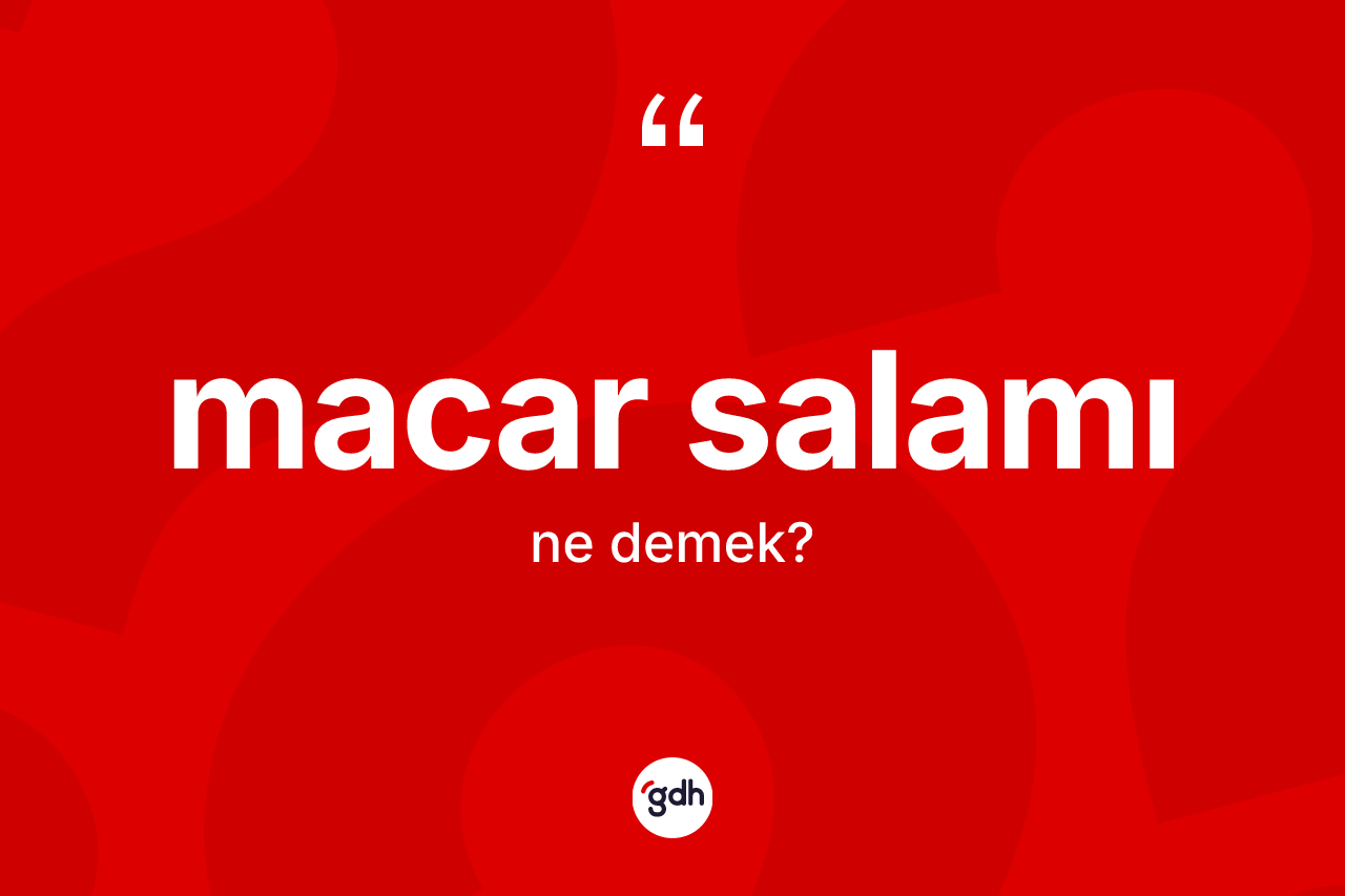 Macar salamı kelimesinin sözlükteki tanımı nedir? Macar salamının kısaca tanımı nedir?