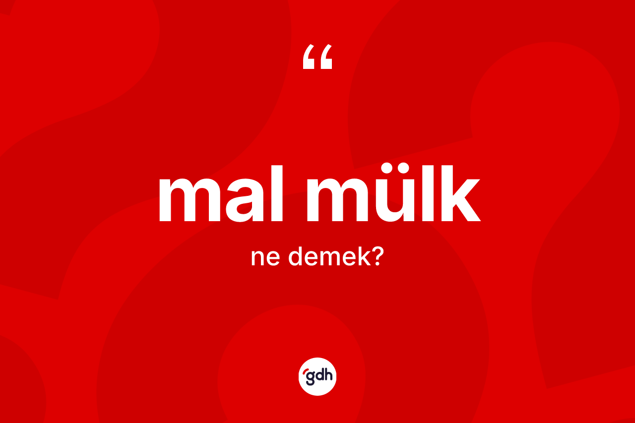 Mal mülk ne anlama gelir? Mal mülğün sözlükteki anlamı nedir?