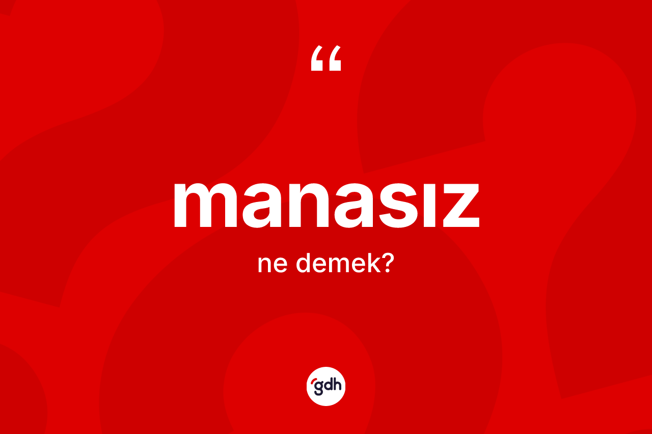 Manasız ne demek? Manasızın TDK'ya göre anlamı nedir?