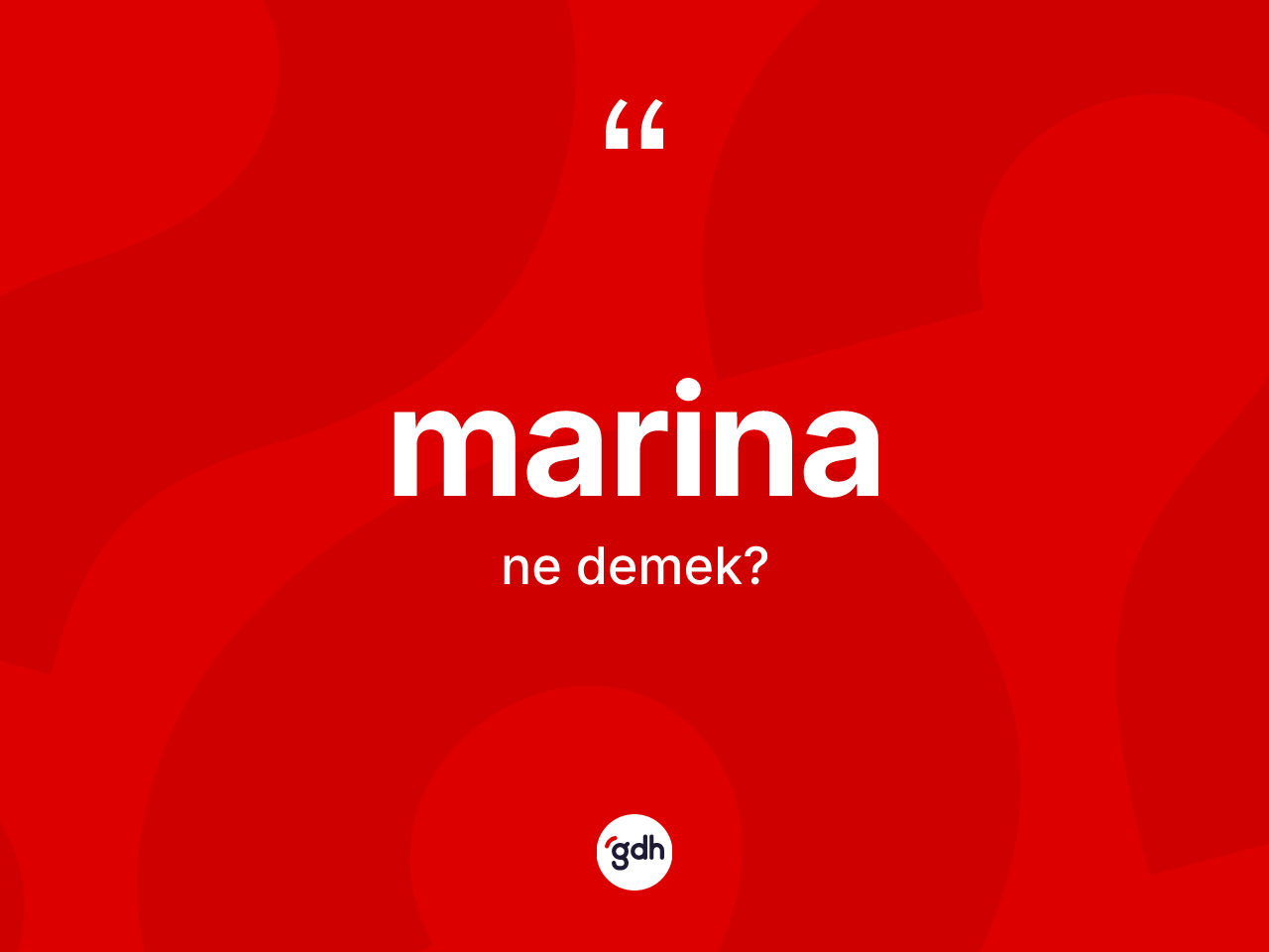 Marina kelimesi ne demek? Marinanın sözlükteki anlamı nedir?