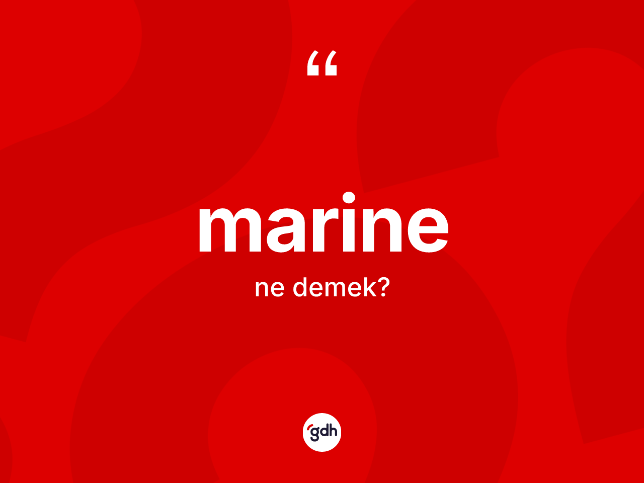 Marine kelimesinin sözlükteki tanımı nedir? Marinenin kısaca tanımı nedir?