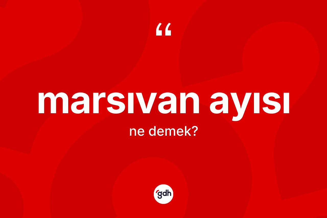 Marsıvan ayısı kelimesinin sözlükteki tanımı nedir?