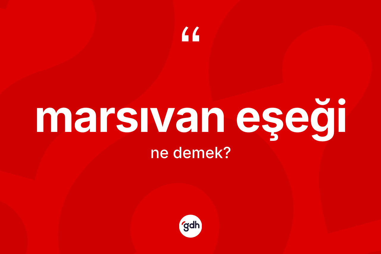 Marsıvan eşeği kelimesi ne anlama gelir?
