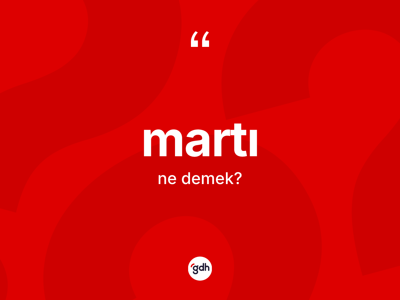 Martı kelimesinin tanımı nedir? Martının TDK'ya göre anlamı nedir?