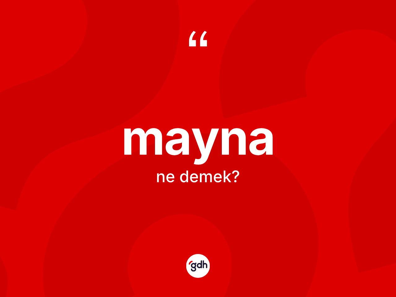 Mayna nedir? Maynanın TDK'ya göre anlamı nedir?
