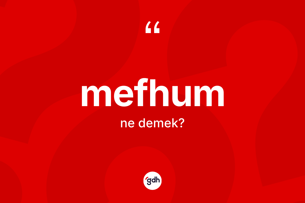 Mefhum kelimesi ne demek? Mefhumun TDK'ya göre anlamı nedir?