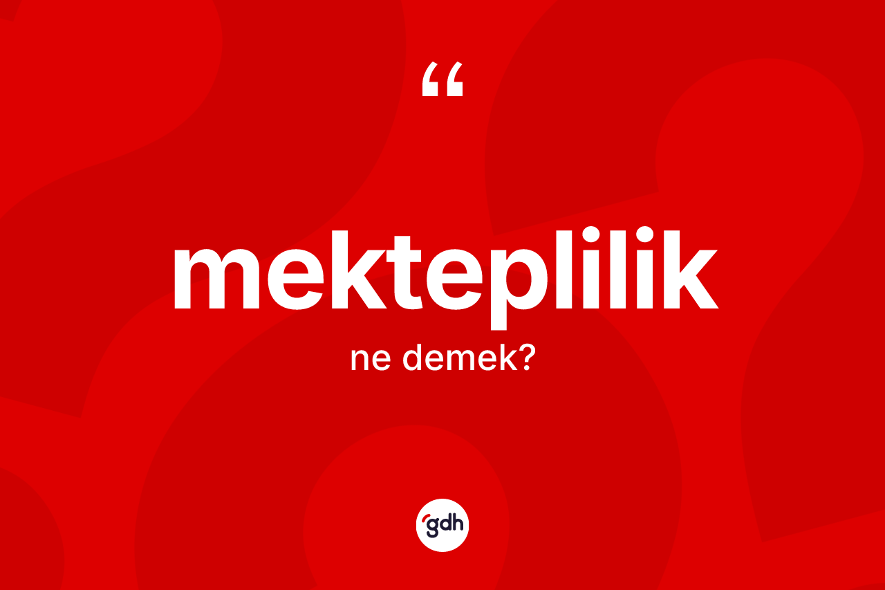 Mekteplilik kelimesinin tanımı nedir? Mektepliliğin TDK'ya göre anlamı nedir?