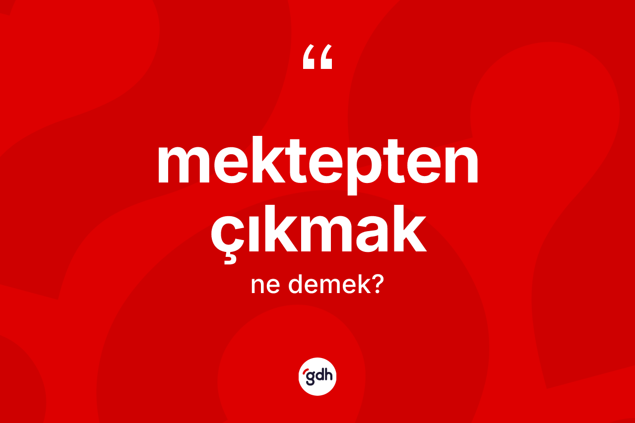 Mektepten çıkmak deyiminin anlamı nedir? Mektepten çıkmak ifadesinin TDK tanımı nedir?