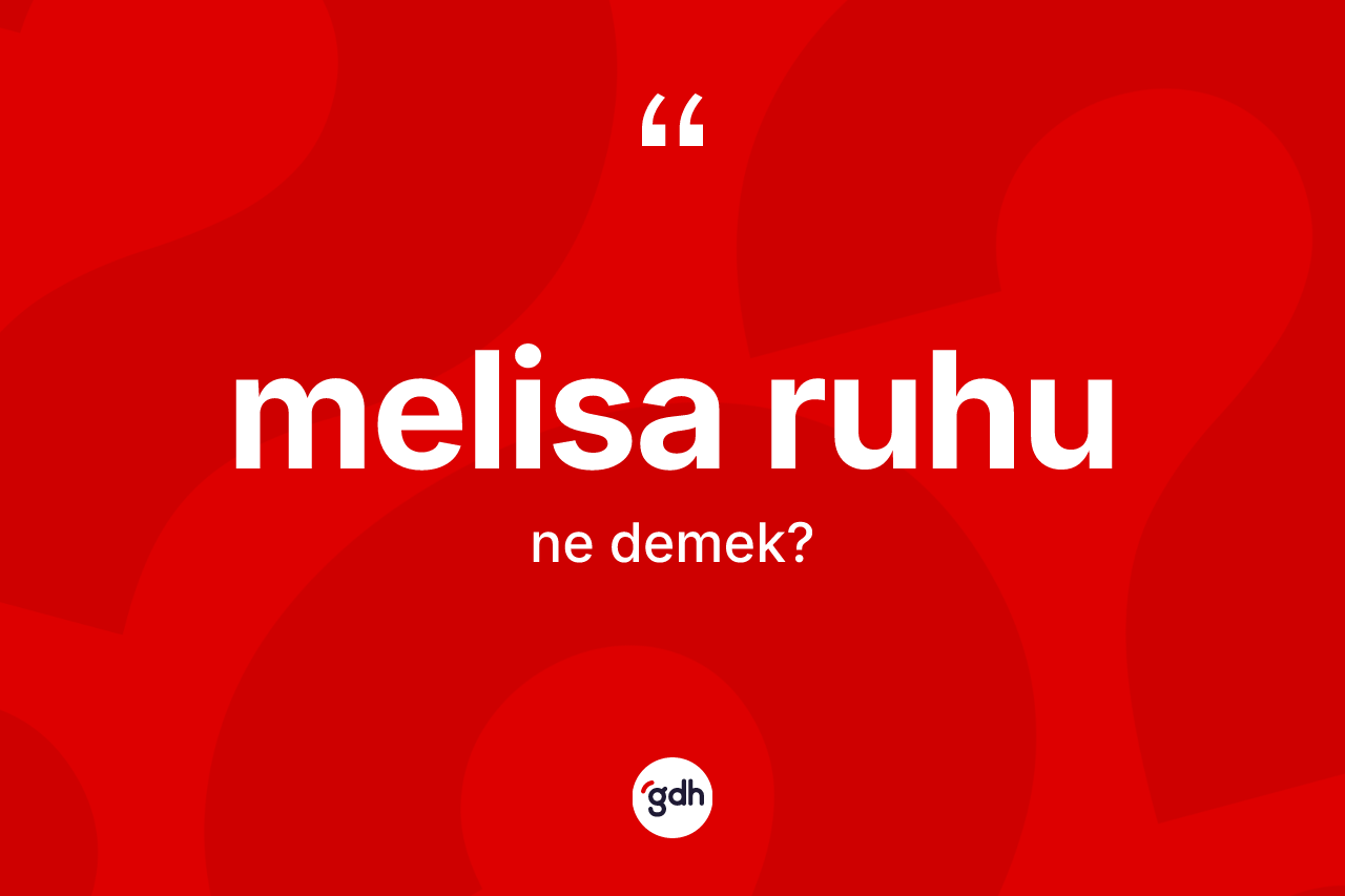 Melisa ruhu nedir? Melisa ruhunun TDK'ya göre anlamı nedir?