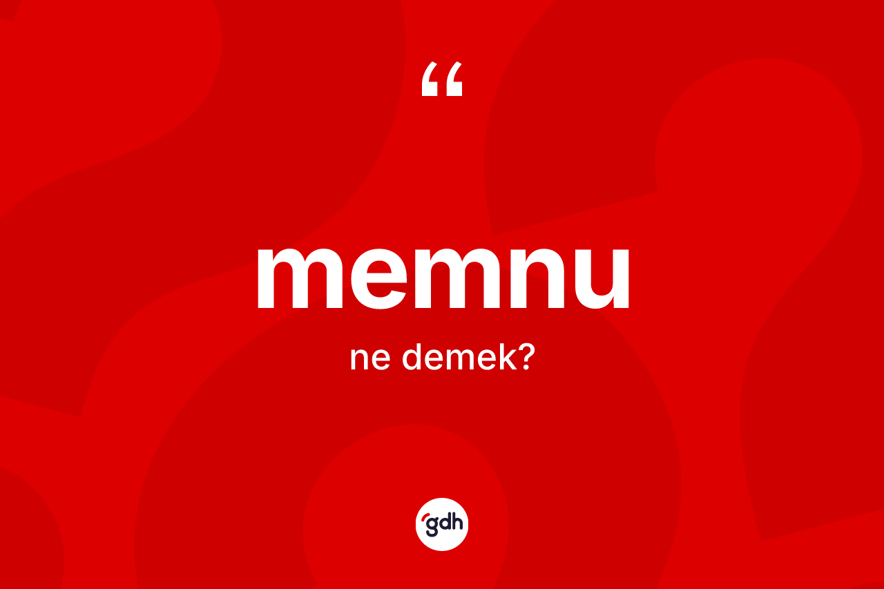 Memnu kelimesinin anlamı nedir? Memnunun TDK'ya göre anlamı nedir?