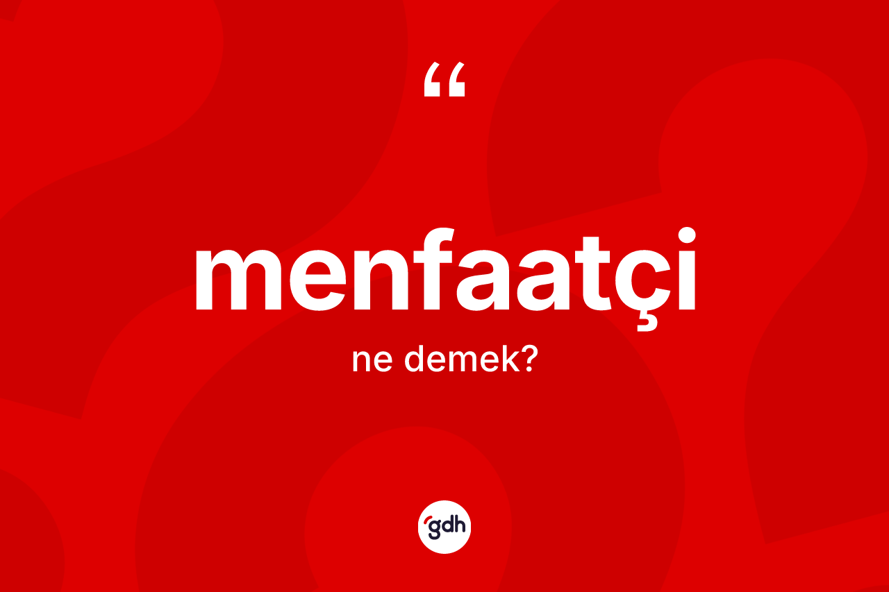 Menfaatçi kelimesinin anlamı nedir? Menfaatçinin kısaca tanımı nedir?