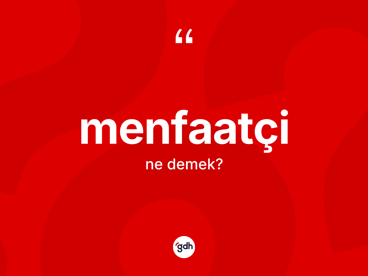 Menfaatçi kelimesinin anlamı nedir? Menfaatçinin kısaca tanımı nedir?