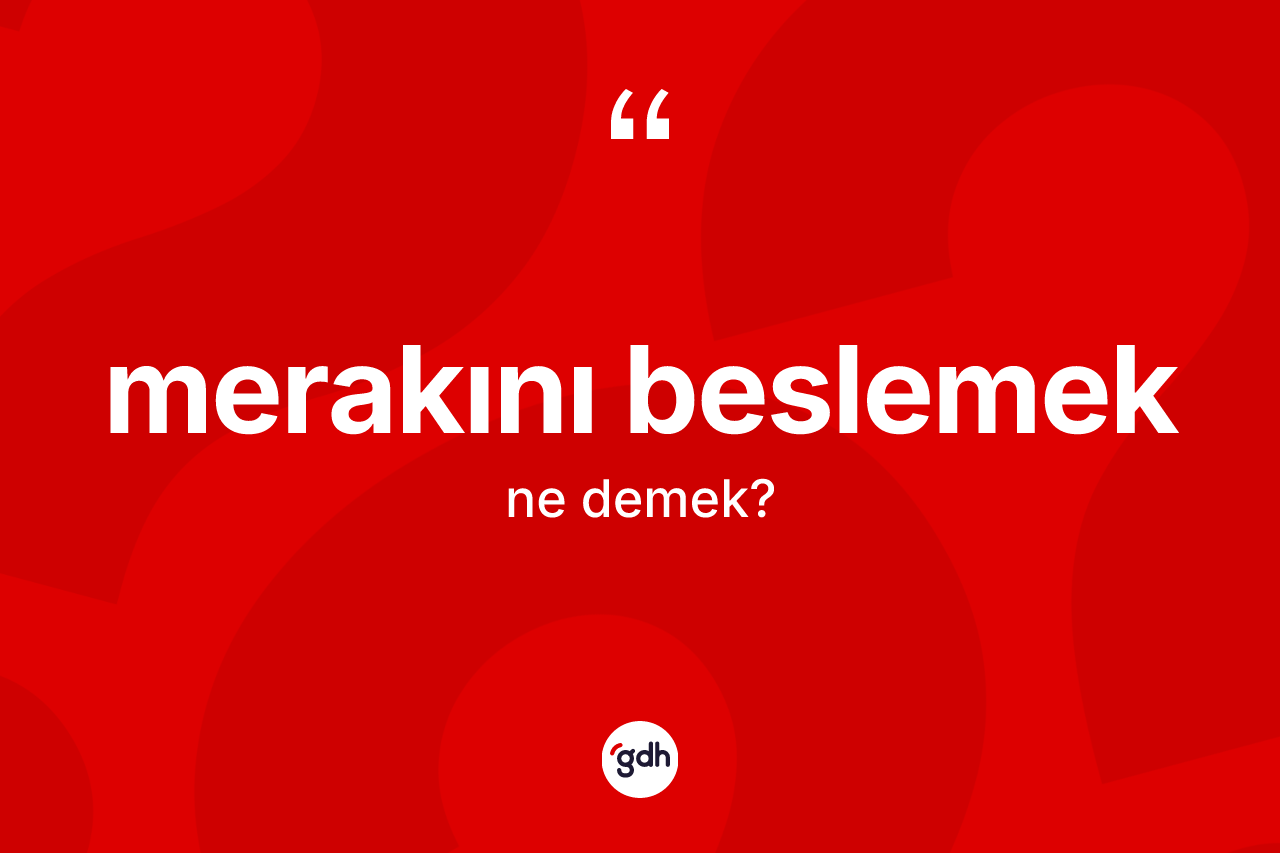 Merakını beslemek ne anlama gelir?