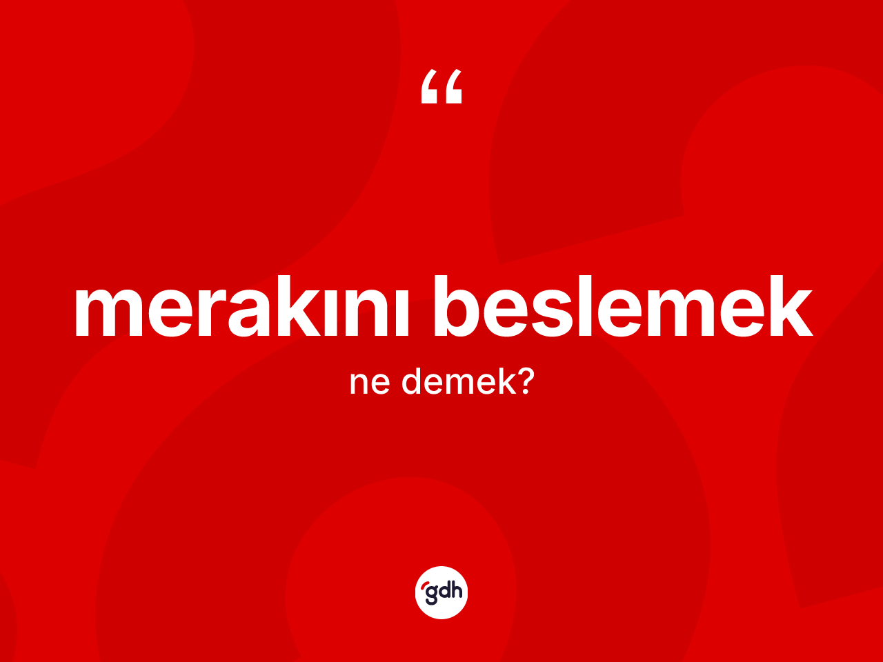 Merakını beslemek ne anlama gelir? Merakını beslemek sözünün TDK açıklaması nedir?