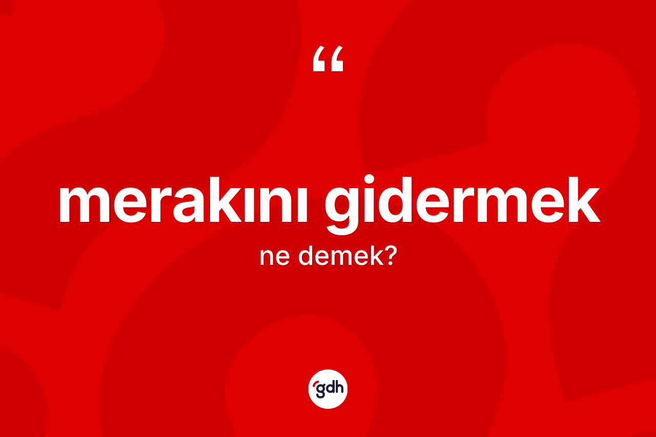 Merakını gidermek ne demek?