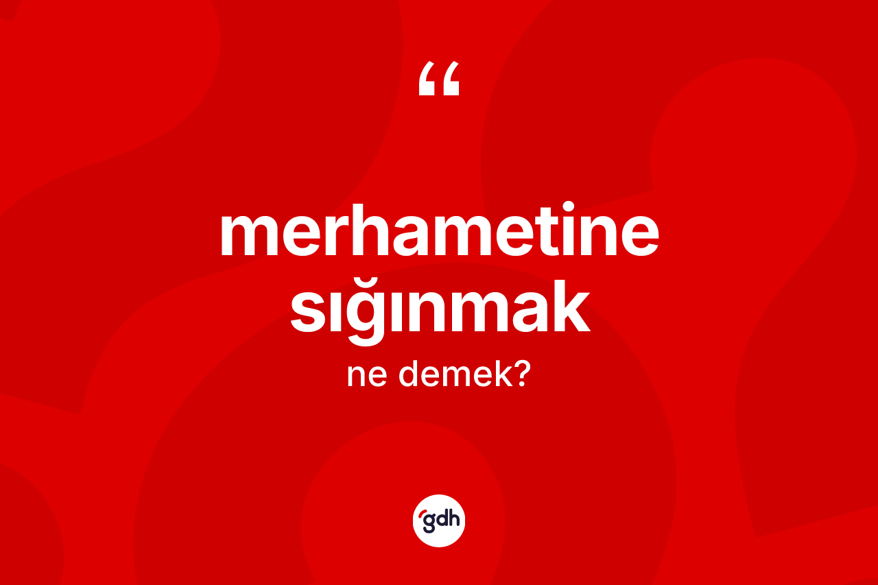 Merhametine sığınmak ifadesi ne anlama gelir? Merhametine sığınmak ifadesinin TDK açıklaması nedir?