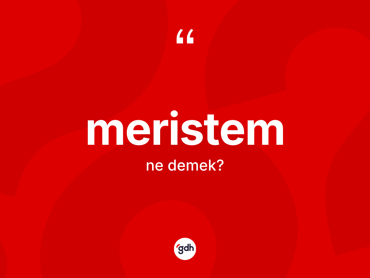 Meristem nedir? Meristemin TDK'ya göre anlamı nedir?
