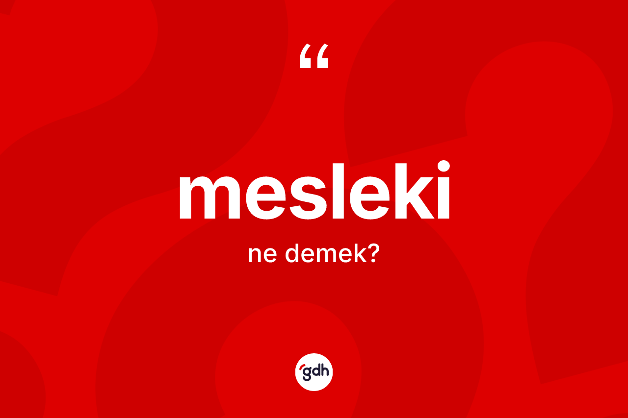 Mesleki kelimesi nedir? Meslekinin TDK'ya göre anlamı nedir?