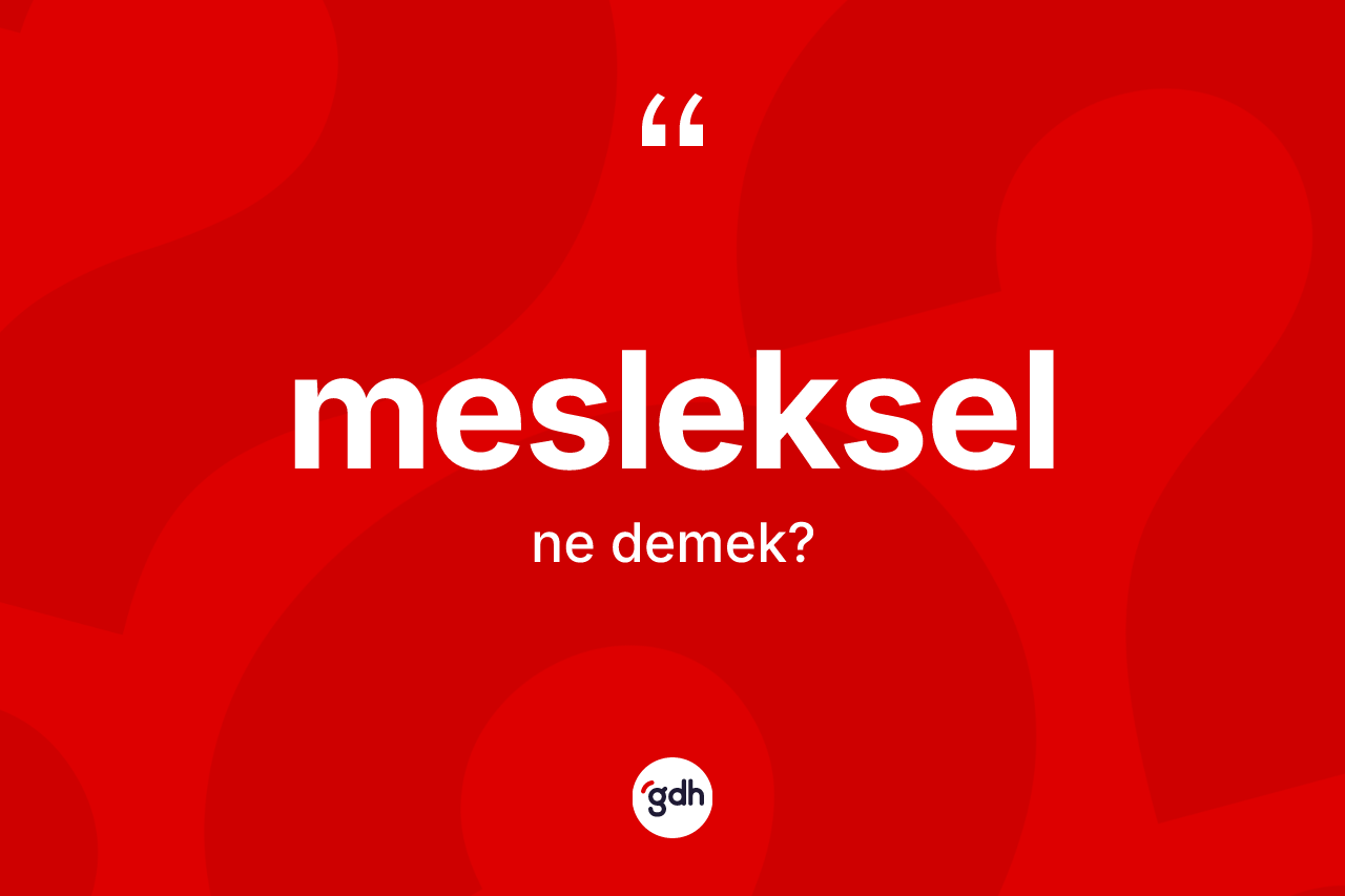 Mesleksel kelimesinin tanımı nedir? Mesleksel kelimesinin kaç farklı anlamı var?