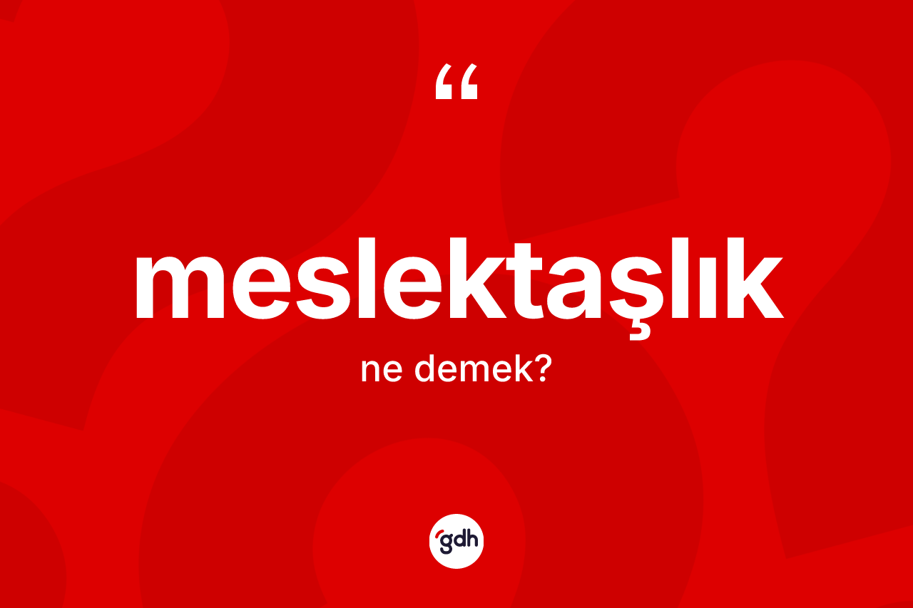 Meslektaşlık kelimesi nedir? Meslektaşlığın sözlükteki anlamı nedir?