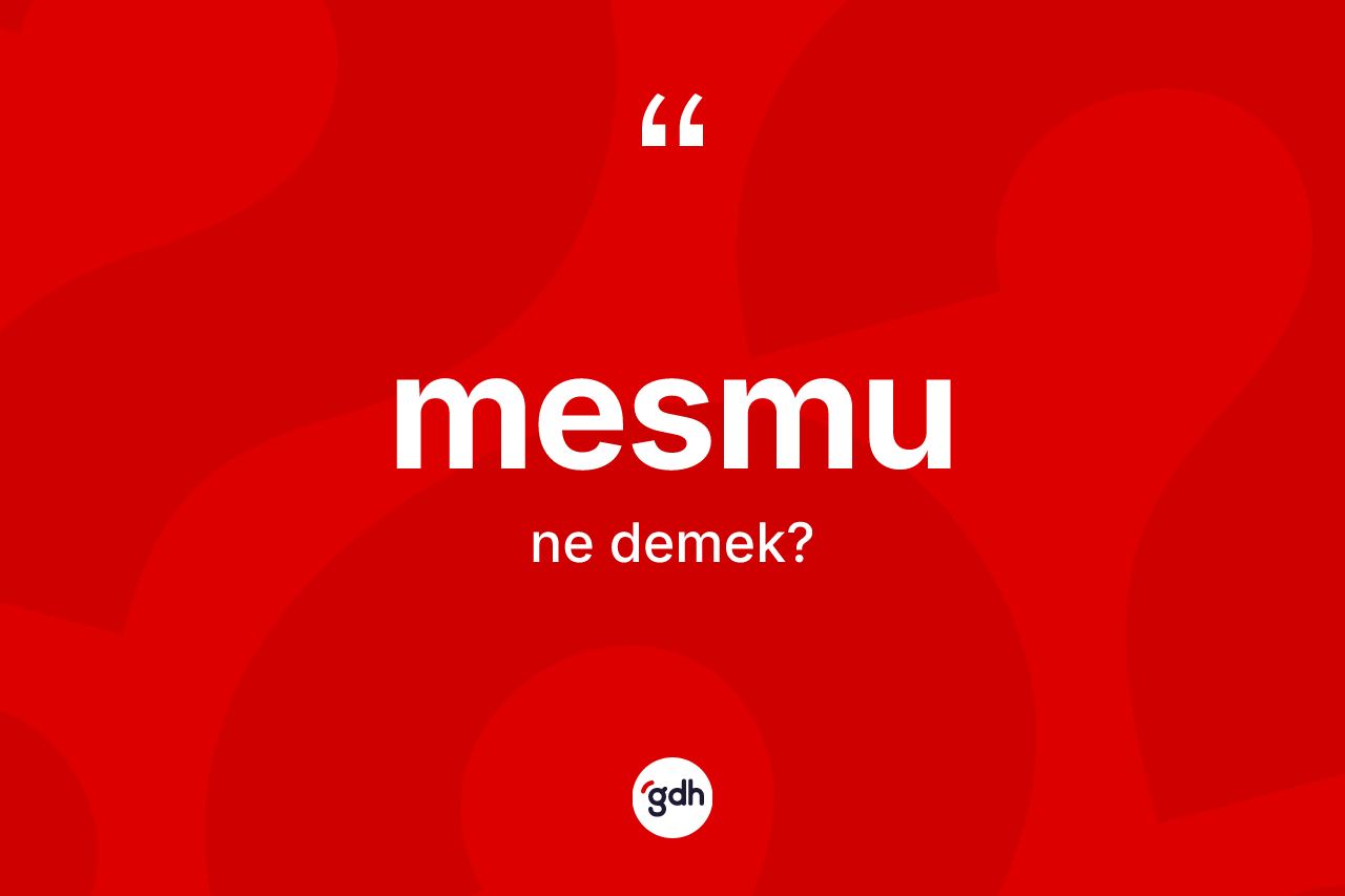 Mesmu ne demek? Mesmu kelimesinin TDK'ya göre açıklaması nedir?