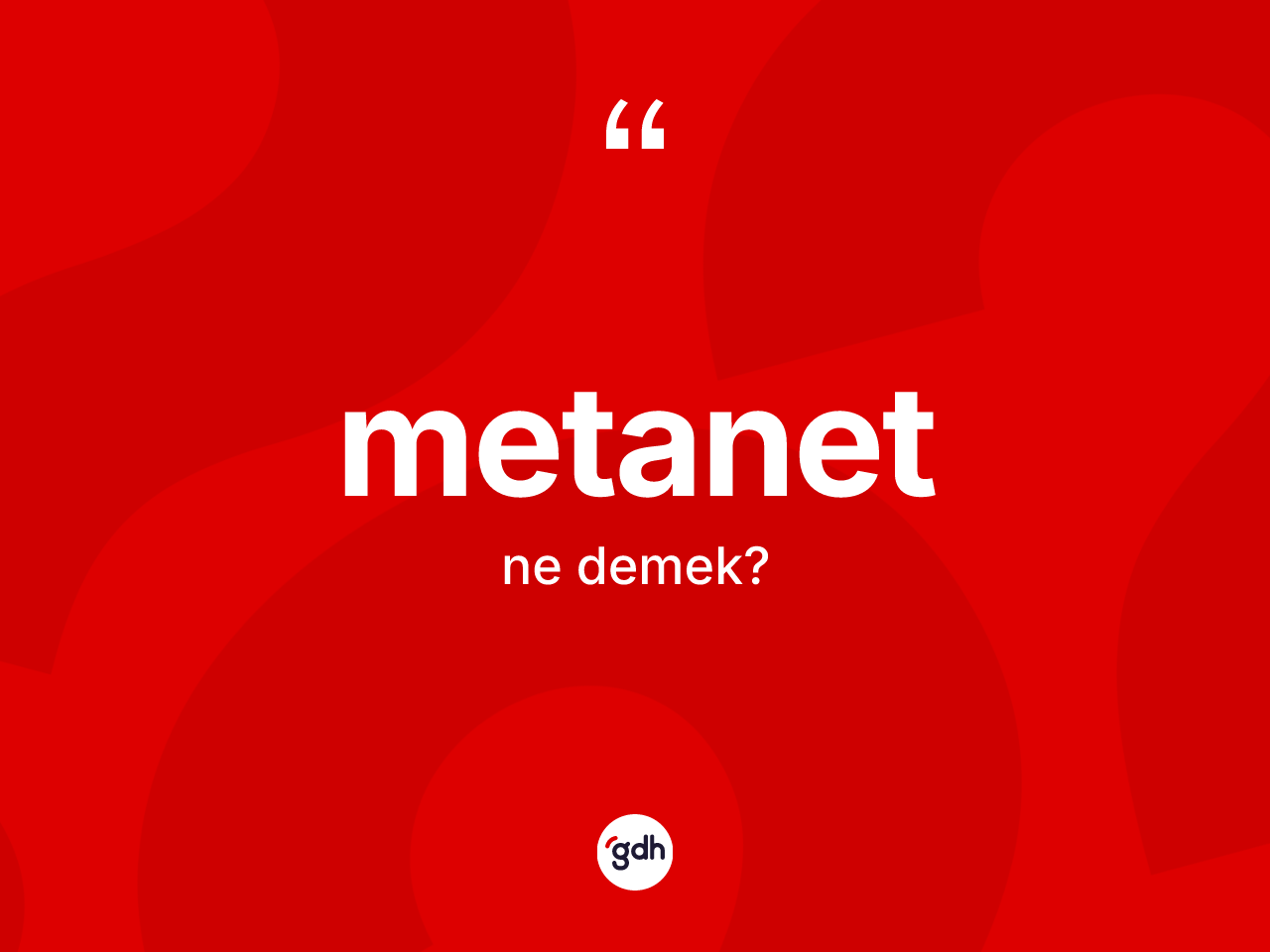 Metanet kelimesi ne anlama gelir? Metanet kelimesinin TDK anlamı nedir?