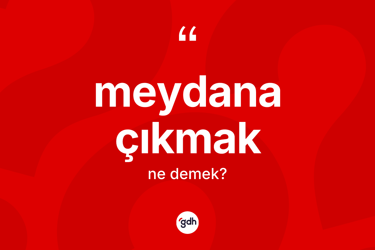 Meydana çıkmak nedir? Meydana çıkmak ifadesi hangi durumlarda kullanılır?