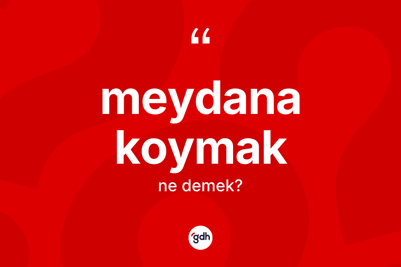 Meydana koymak ifadesinin anlamı nedir? Meydana koymak ifadesinin TDK tanımı nedir?