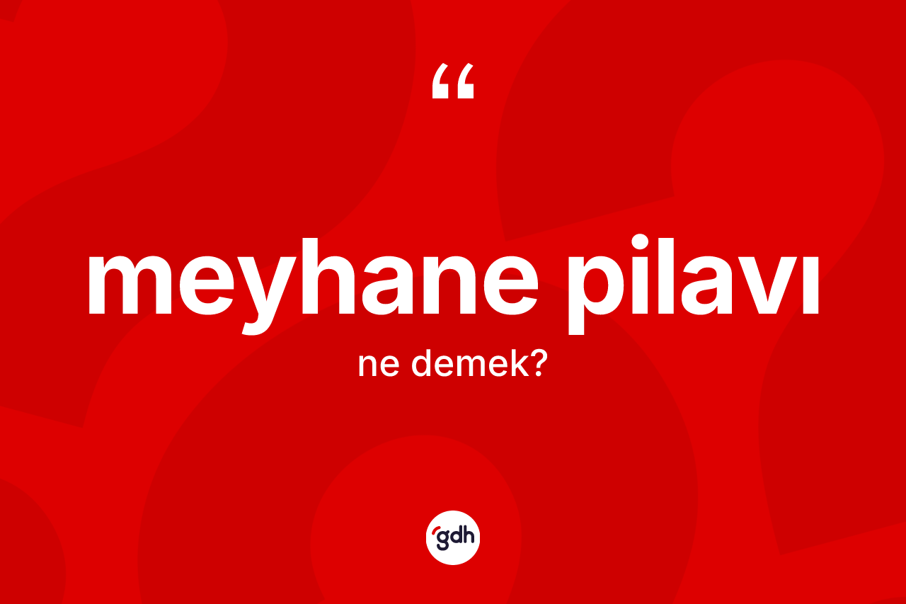 Meyhane pilavı kelimesi ne demek? Meyhane pilavı kelimesinin TDK'ya göre açıklaması nedir?