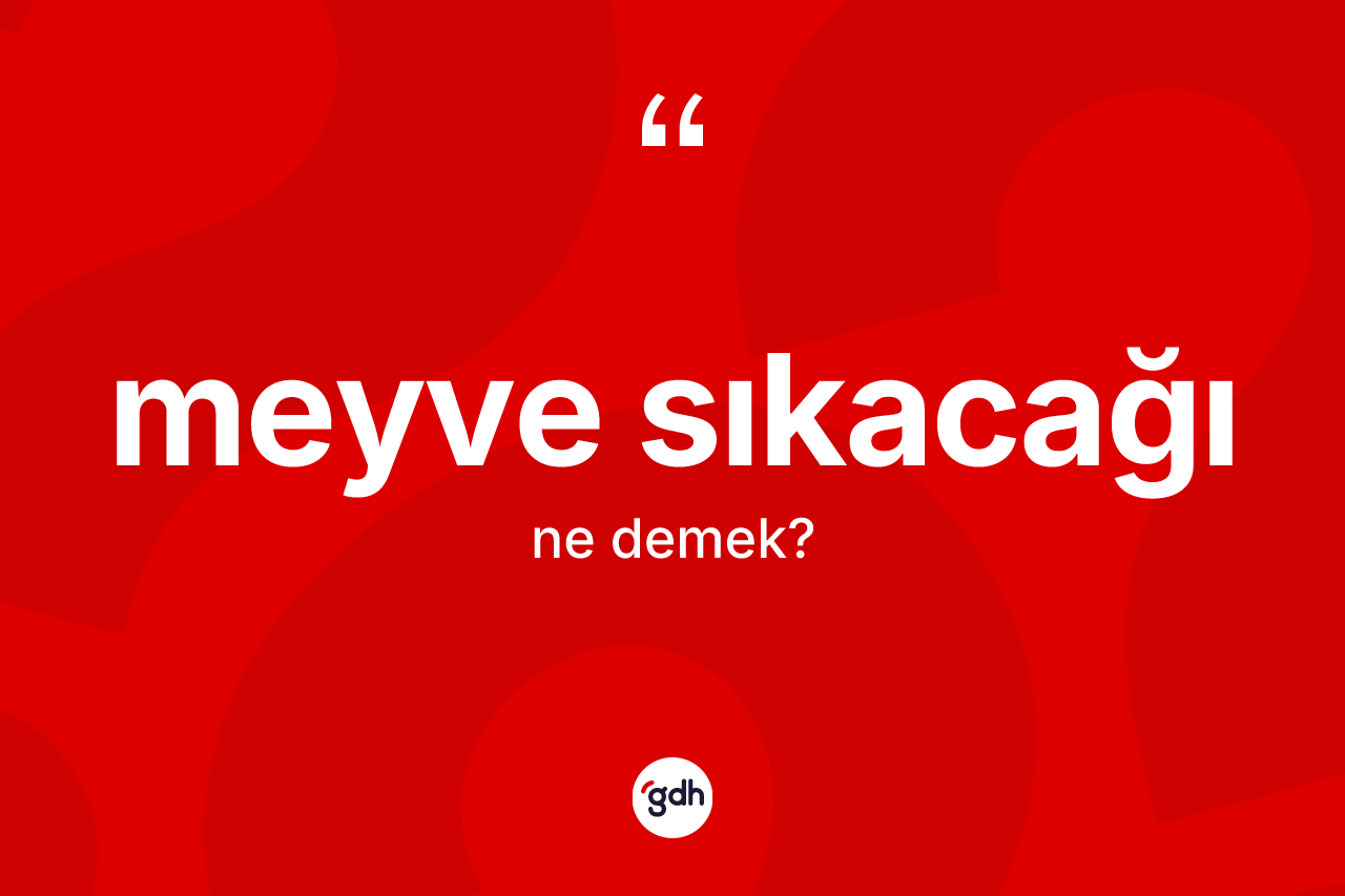 Meyve sıkacağı  kelimesinin sözlükteki tanımı nedir?