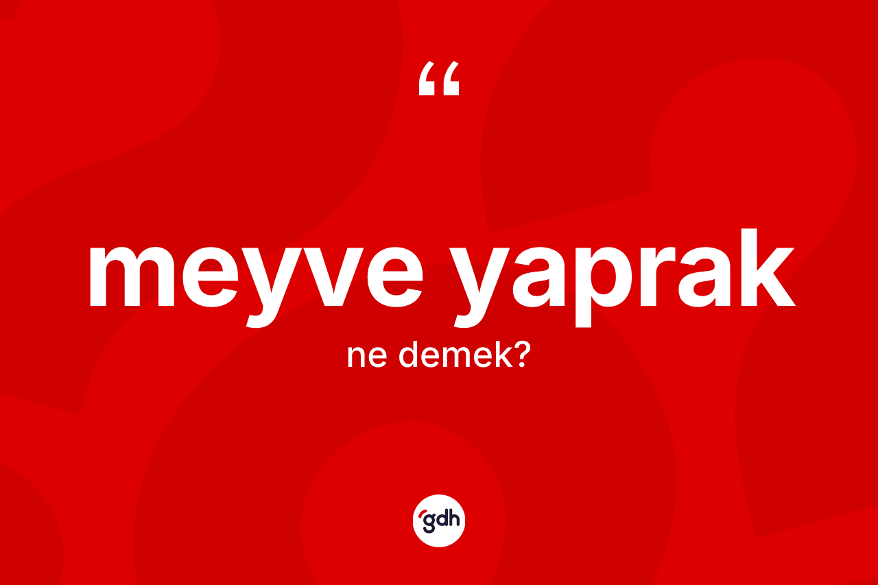 Meyve yaprak kelimesi nedir? Meyve yaprağın TDK'ya göre anlamı nedir?