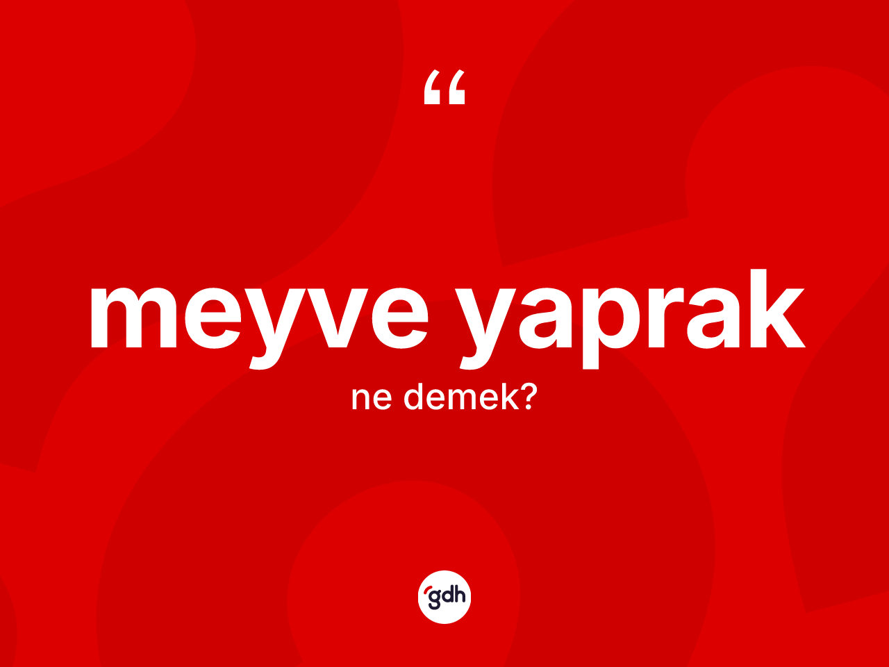 Meyve yaprak kelimesi nedir? Meyve yaprağın TDK'ya göre anlamı nedir?