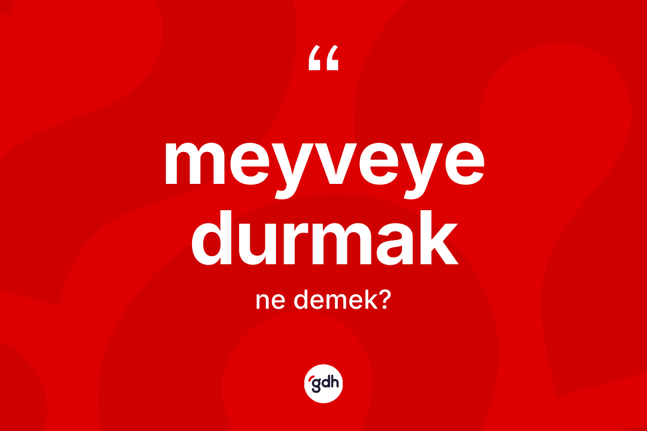 Meyveye durmak ifadesinin tanımı nedir? Meyveye durmak ifadesinin TDK anlamı nedir?