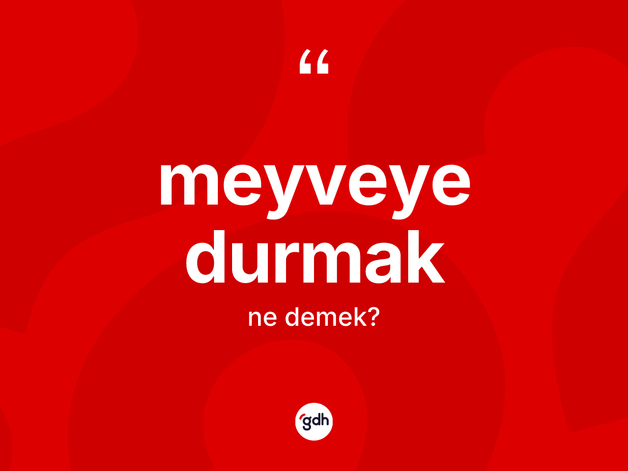 Meyveye durmak ifadesinin tanımı nedir? Meyveye durmak ifadesinin TDK anlamı nedir?