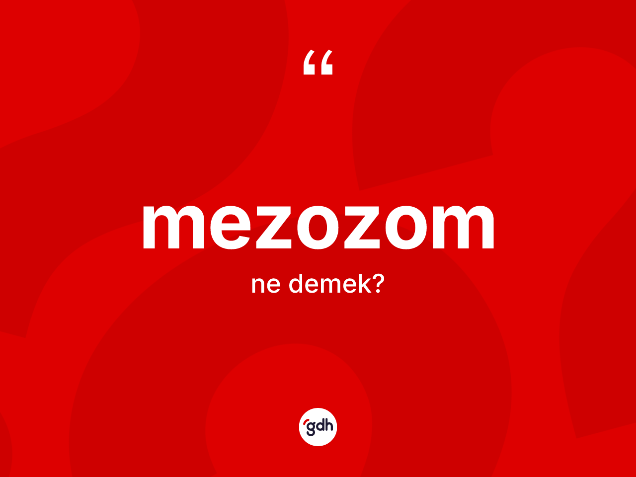 Mezozom kelimesi nedir? Mezozom kelimesinin TDK anlamı nedir?