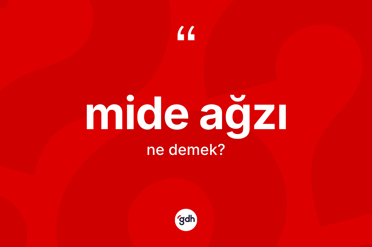 Mide ağzı kelimesinin sözlükteki tanımı nedir? Mide ağzı kelimesinin TDK anlamı nedir?