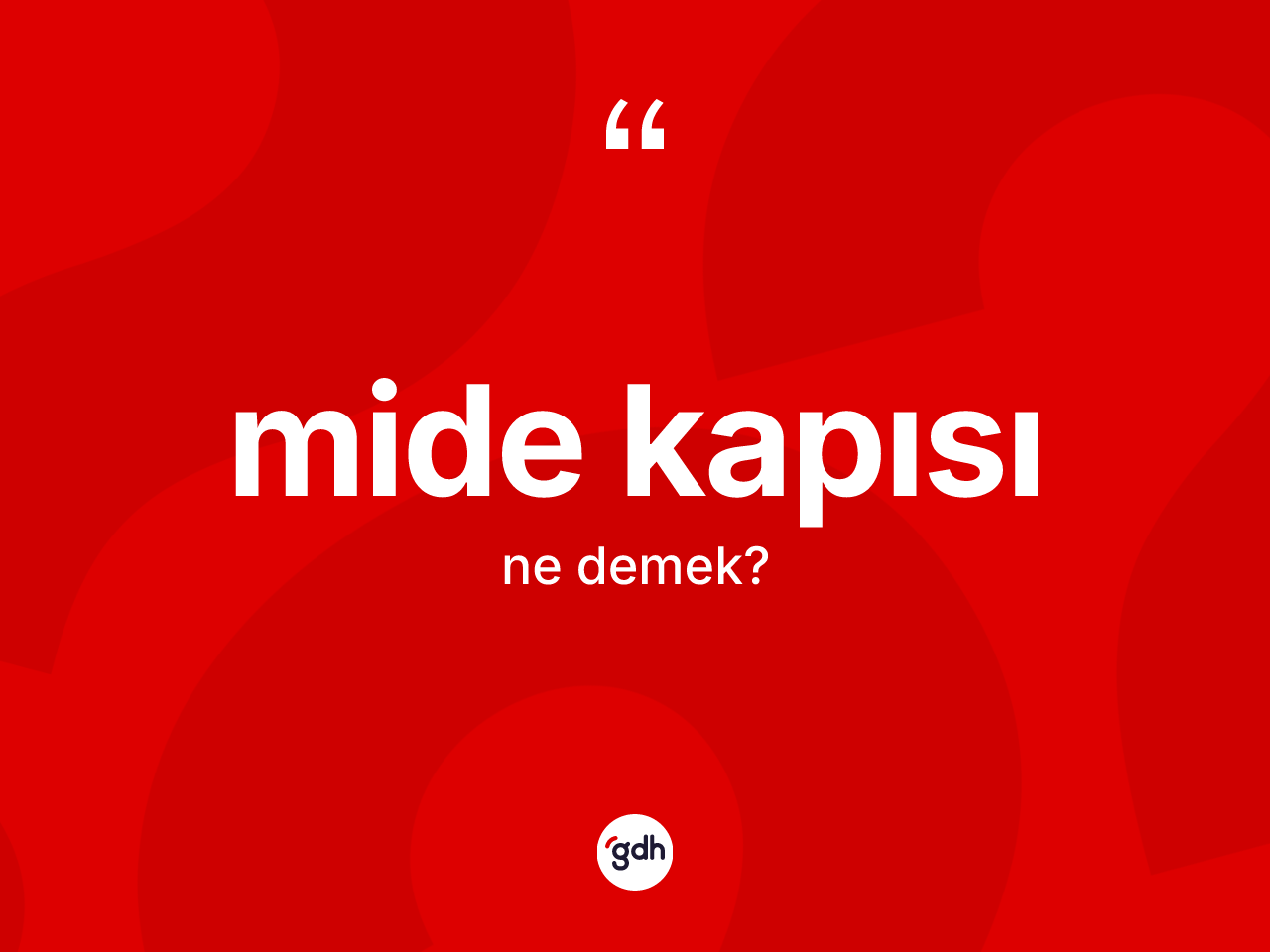 Mide kapısı kelimesi ne demek? Mide kapısının sözlükteki anlamı nedir?