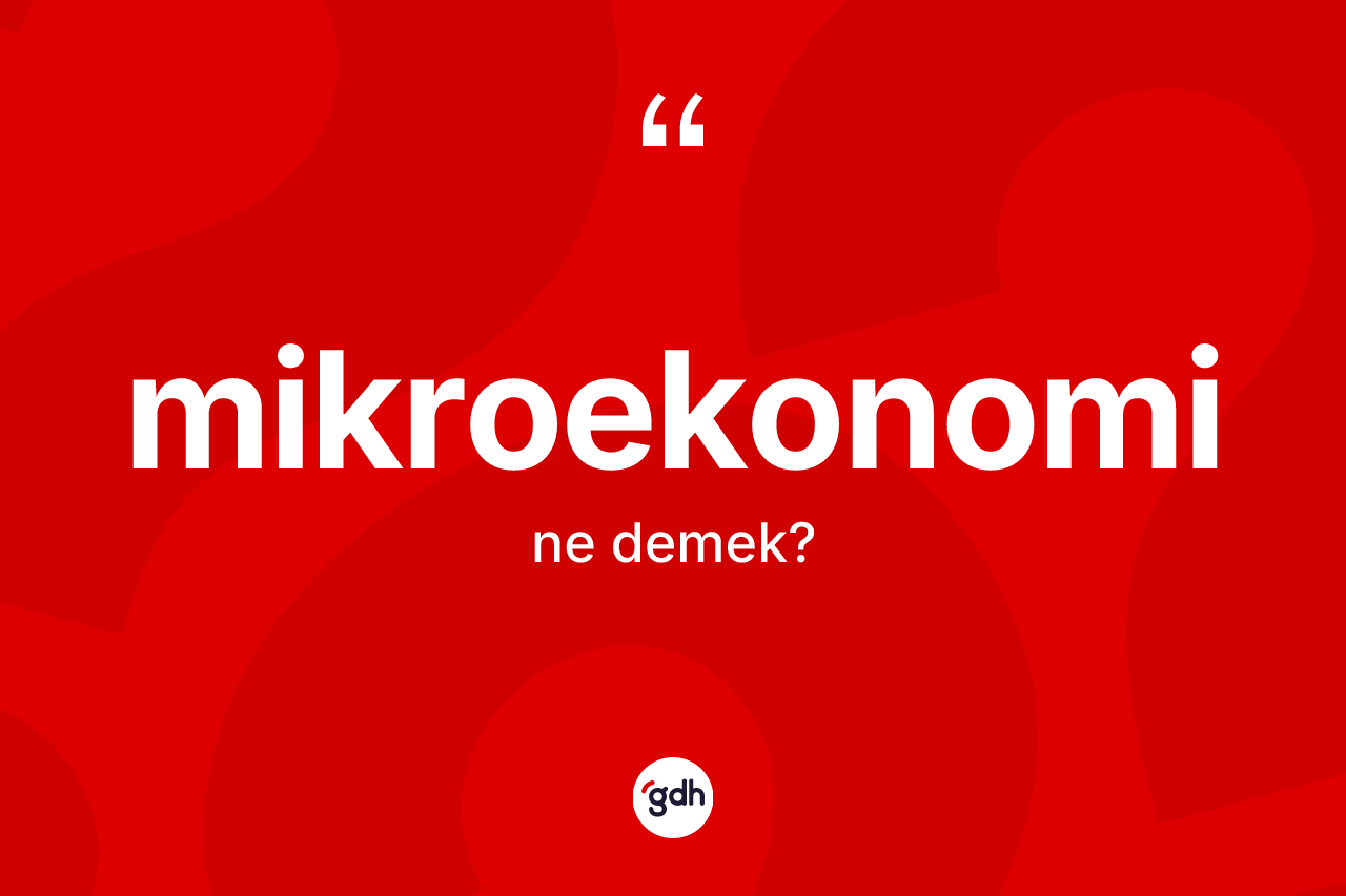 Mikroekonomi nedir? Mikroekonomi kelimesinin TDK'ya göre açıklaması nedir?
