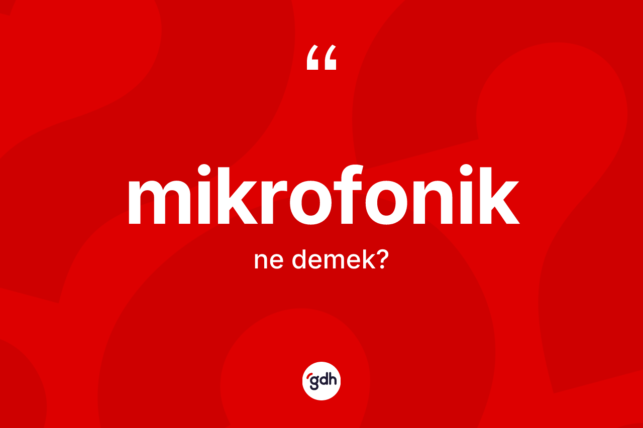Mikrofonik kelimesi nedir? Mikrofonik kelimesinin TDK anlamı nedir?
